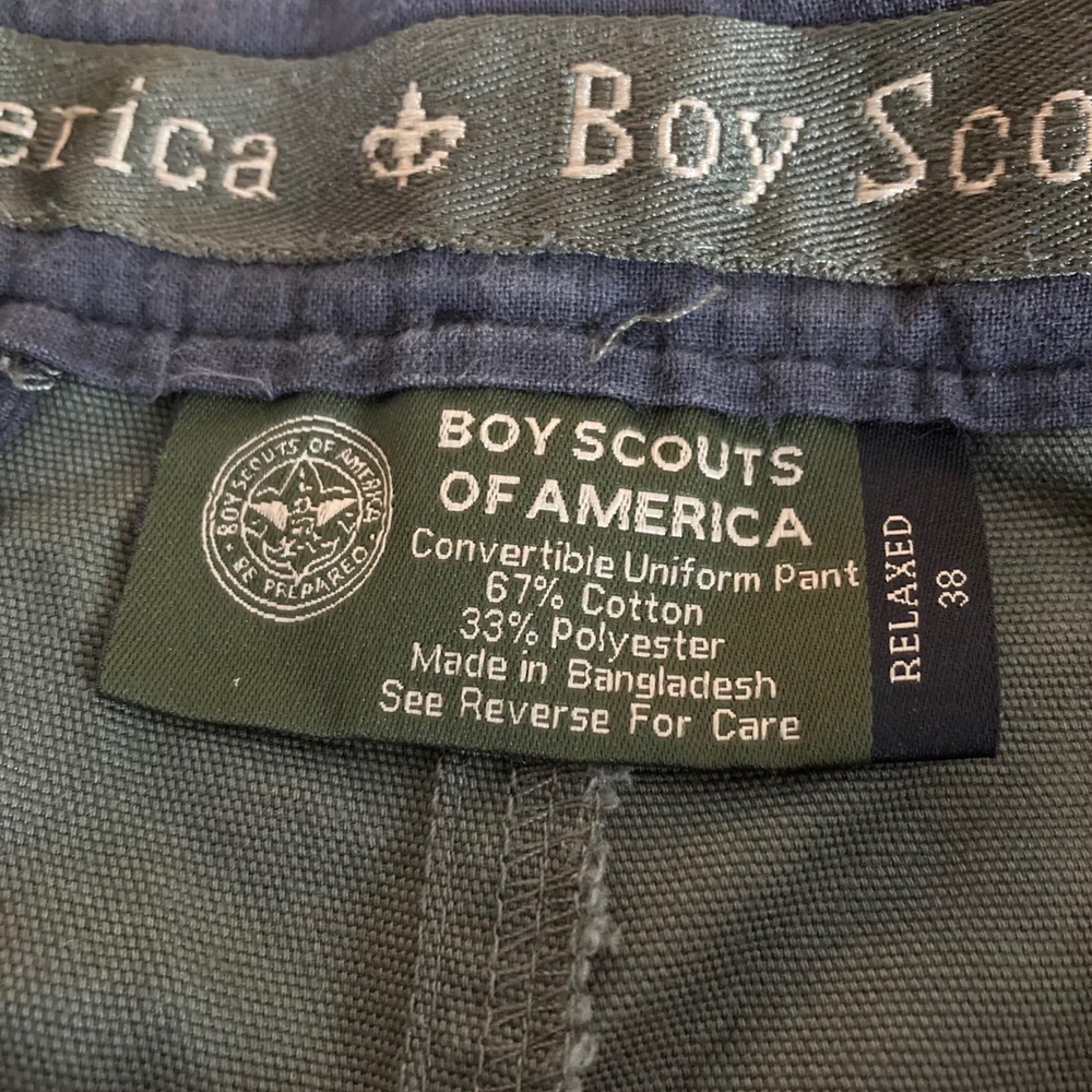 Boy Scouts of America Cargo Shorts Mens 38 Green Convertible Pants Shorts Only - Picture 3 of 15